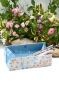 Preview: Dreiecks-Klappschachtel ca. 19,0x6,3x6,3cm (Size S) | Einband Japanpapier Chiyogami Kirschblüten floral | hellblau rosa | Art. Nr. 97040509